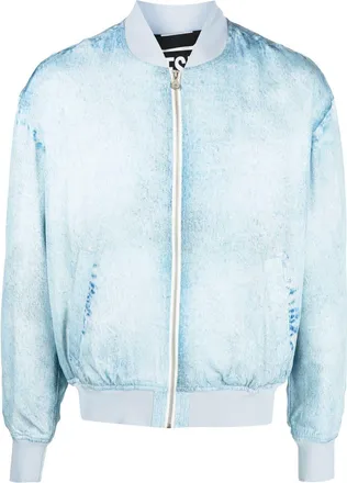 Diesel band-collar bomber jacket - men - Viscose/Cotton - 50 - Blue