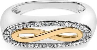 House of Brilliance 14K Yellow Gold Plated Sterling Silver Diamond Accent Infinity Ring in Yellow Gold Over Silver at Nordstrom