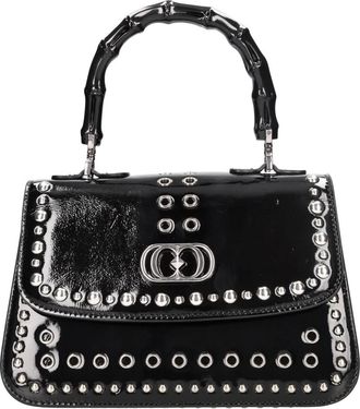 La Carrie Tassen, Dames, Zwart, ONE Size, Leer, Leren Tas met Studs