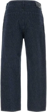 Fendi Mens Embroidered Stretch Denim Jeans Indigo Greggio