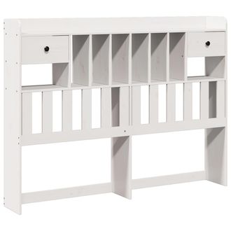 vidaXL Cabecero De Cama Almacenaje Madera Maciza Pino Blanco 160 Cm Vidaxl