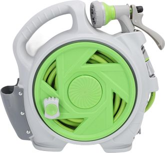 OEM Enrollador De Manguera 14 M Con Pistola 7 Modos, Abs Reciclado Compacto - Ideal Para Balc&oacute;n Y Jard&iacute;n