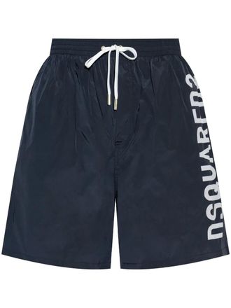 Dsquared2 logo-print swim shorts - men - Elastane/Polyamide - 46 - Blue