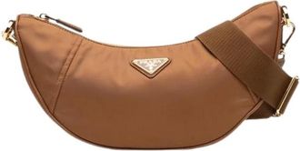 Prada Pre-owned Re-Nylon Satchel - Dames - Vintage Schoudertas - Bruin - ONE Size - Nylon - Vintage