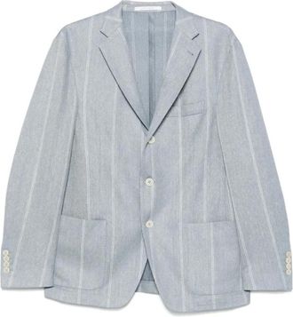Eleventy Jassen, Heren, Blauw, L, Denim, Denim Single Breasted Jas