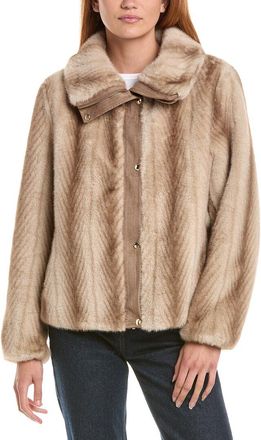 Via Spiga Faux Fur Bomber Jacket