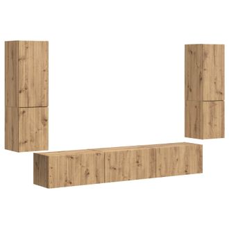 vidaXL Conjunto De Mueble De Tv 4 Pcs Roble Artesanal Vidaxl