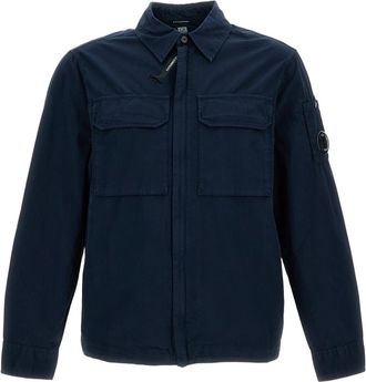 C.P. Company Blue Zip Cotton Shirt Jacket