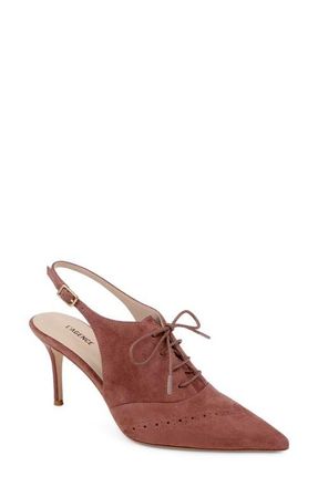 L'agence Shreya Pointed Toe Slingback Pump in Hazel Suede at Nordstrom, Size 7.5