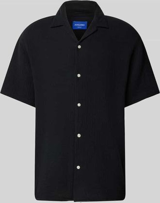 Jack & Jones Jack & Jones Relaxed Fit Freizeithemd mit Umlegekragen in Black, Gr&ouml;&szlig;e XXL