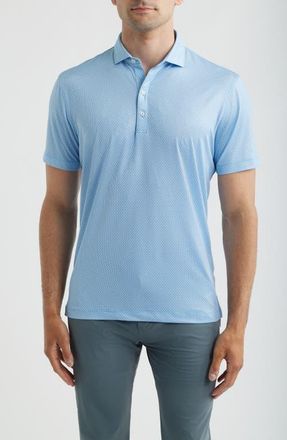 Johnnie-O Tile Neat Performance Jersey Polo in Sailor at Nordstrom, Size Xx-Large