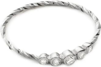 Maria Black 14kt gerecycled witgouden Ally ring met diamant - Zilver