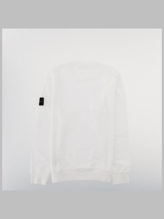 Stone Island Logo-Patch Cotton Sweatshirt - White