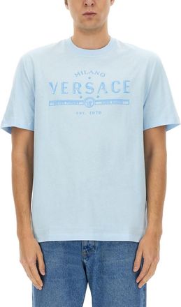 Versace Light Blue Logo T-Shirt