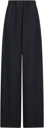 Jil Sander Wide-leg cr&ecirc;pe broek - Dames - Broeken - Zwart - Maat: M