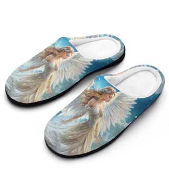 Generic Angel Wings Womens Slippers Warm House Slippers Indoor House Shoes with Anti-Skid Rubber Sole