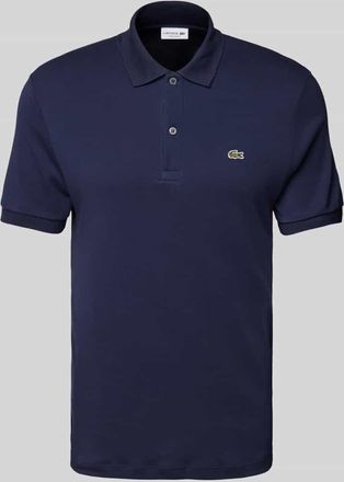 Lacoste Regular Fit Poloshirt mit Label-Detail in Marine, Gr&ouml;&szlig;e S