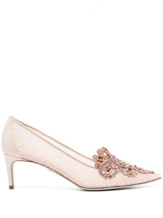 Rene Caovilla Veneziana 60mm lace pumps - Pink