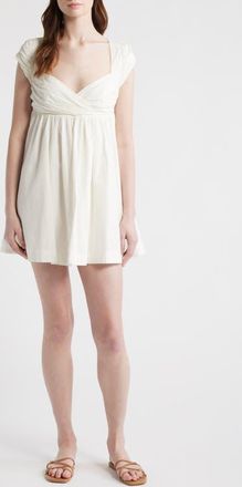 Free People Raven Open Back Babydoll Minidress in Ivory at Nordstrom, Size X-Small
