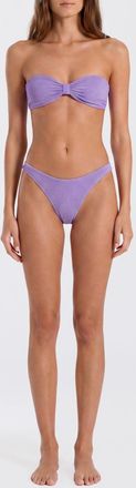 Hunza G Bikini Jean modello a fascia con scollo a cuore e slip a vita bassa