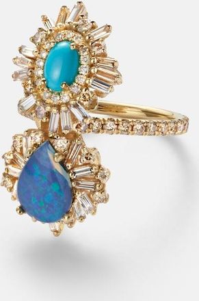 Suzanne Kalan 18kt gold ring with gemstones