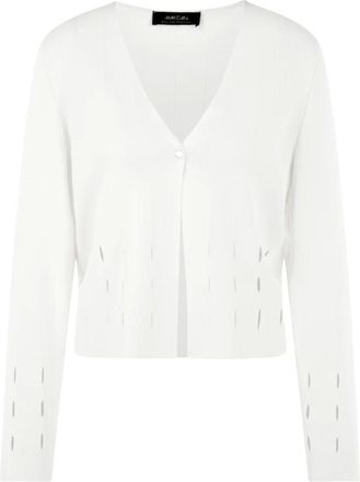 Marc Cain Truien & Vesten, Dames, Wit, M, Elegante Cardigan met Uitsnijdingen