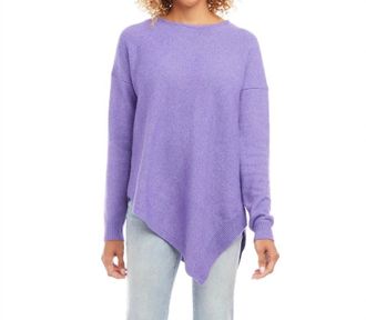 Karen Kane Vianna Asymmetric Hemline Sweater In Violet