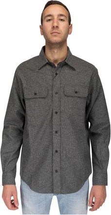 Paul & Shark Flanellen Overhemd - Heren - Casual Overhemden - Grijs - 2XL - Overhemden