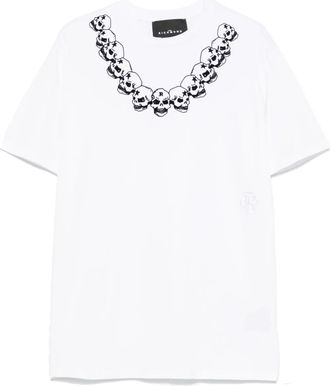 John Richmond flocked-skull T-shirt - White
