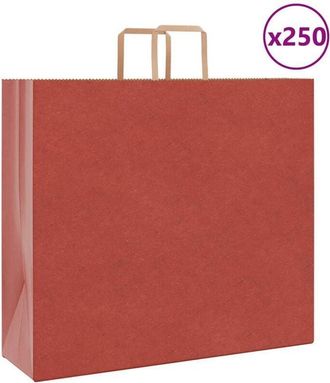 vidaXL Vidaxl - Bolsas De Papel Con Asas 250 Uds Rojo 54x15x49 Cm