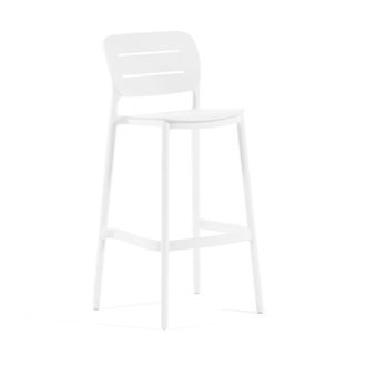 Siediti Fuori e Dentro Set de 2 taburetes altos de exterior en resina blancos