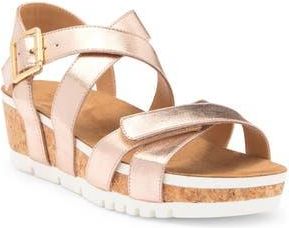 Adrienne Vittadini June Platform Wedge Sandal in Champagne at Nordstrom Rack, Size 7.5