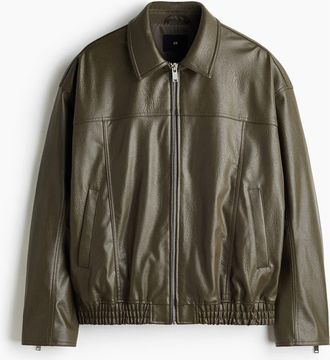 H&M Coated Jacket in Khaki Green at Nordstrom, Size Xx-Large