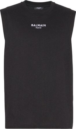 Balmain Paris Geborduurd Vest Top - Heren - Tops zonder mouwen - Zwart - M - Katoen - Tops
