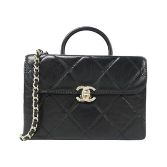 Chanel Pre-owned Vintage Handtas - Dames - Pre-owned - Zwart - Maat: ONE Size Leer