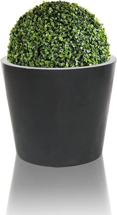 PRIMROSE Black Polystone Patio Garden Outdoor Round Planter 270 Litre 70cm