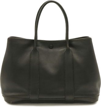 Herm&egrave;s Black Gulliver Leather Handbag Tote Bag (Pre-Owned)