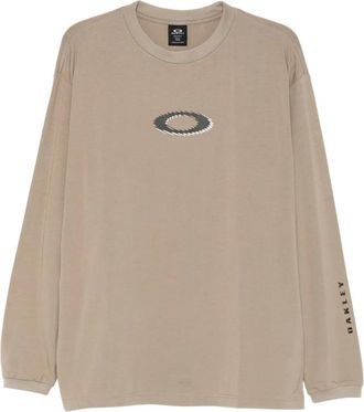 Oakley logo-print T-shirt - men - Modal/Polyurethane/Cotton - S - Brown