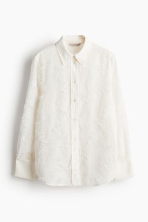 H&M Bluse aus Strukturstoff - White
