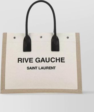Saint Laurent large canvas tote with striking handles
