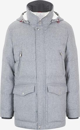 Brunello Cucinelli Hochwertiger Flanellmantel mit Stehkragen