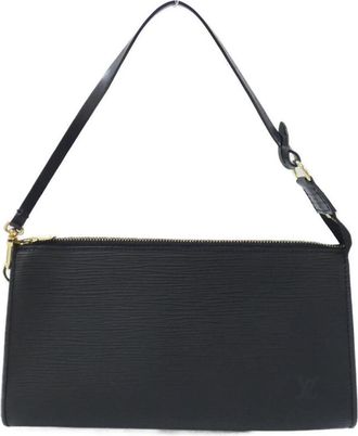 Louis Vuitton Black Leather Pochette Pouch (Pre-Owned)