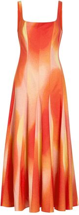 Jonathan Simkhai Lara Printed Cotton-blend Midi Dress - Orange - 12 (UK16 / XL)