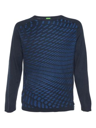 BOSS pre-owned abstract-pattern sweater - Blue