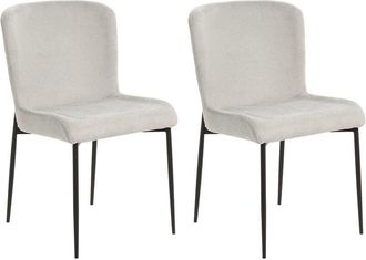 Beliani Beliani - Conjunto De 2 Sillas Gris Claro Negro Poli&eacute;ster Patas De Metal Ada