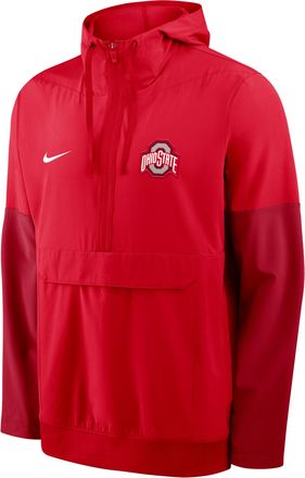 Nike Ohio State Anorak Nike Mens College 1/2-Zip Hooded Jacket in Red | 03AT0CDSOH-PTU