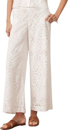 Mint Velvet Broderie Wide Trouser in Ivory at Nordstrom, Size X-Large