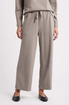 Eileen Fisher Organic Cotton Blend Ankle Wide Leg Drawstring Pants in Reed at Nordstrom Rack, Size Medium