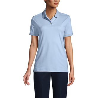 Lands End School Uniform Short Sleeve Interlock Polo Shirt in Blue at Nordstrom, Size Small