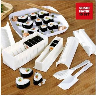Trade Shop Set 10 Pcs Sushi Set Maki Roll Cutter Moldes Moldes Cocina
